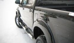 83 999 р. Защита порогов Russtal из трубы d76 мм с пластиковыми вставками для ног Toyota Hilux AN20,AN30  2-ой рестайлинг (2011-2016) (Защита порогов с со скосами на торцах (вариант 1))  с доставкой в г. Майкоп. Увеличить фотографию 2