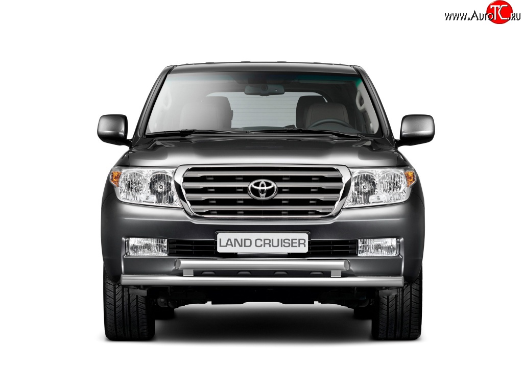 11 799 р. Двойная защита переднего бампера Petroil Tuning из труб диаметром по 63 мм Toyota Land Cruiser 200 дорестайлинг (2007-2012)  с доставкой в г. Майкоп