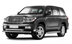 11 799 р. Двойная защита переднего бампера Petroil Tuning из труб диаметром по 63 мм Toyota Land Cruiser 200 дорестайлинг (2007-2012)  с доставкой в г. Майкоп. Увеличить фотографию 2