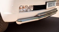 Защита переднего бампера (2 трубыØ76 и 42 мм, нержавейка) SLITKOFF Toyota Land Cruiser  200 (2007-2012) дорестайлинг