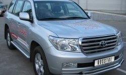 24 999 р. Защита переднего бампера (2 трубыØ76 и 42 мм, нержавейка) SLITKOFF  Toyota Land Cruiser  200 (2007-2012) дорестайлинг  с доставкой в г. Майкоп. Увеличить фотографию 2