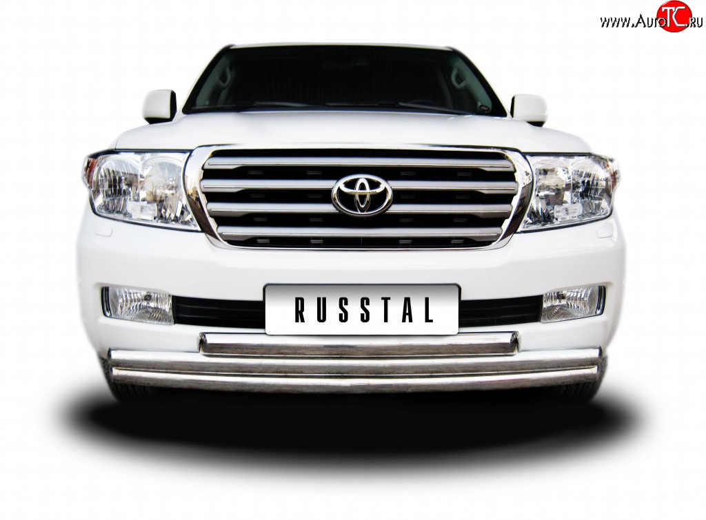 35 949 р. Тройная защита переднего бампера SLITKOFF из труб диаметром по 63 мм  Toyota Land Cruiser  200 (2007-2012) дорестайлинг  с доставкой в г. Майкоп