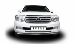 35 949 р. Тройная защита переднего бампера SLITKOFF из труб диаметром по 63 мм  Toyota Land Cruiser  200 (2007-2012) дорестайлинг  с доставкой в г. Майкоп. Увеличить фотографию 3