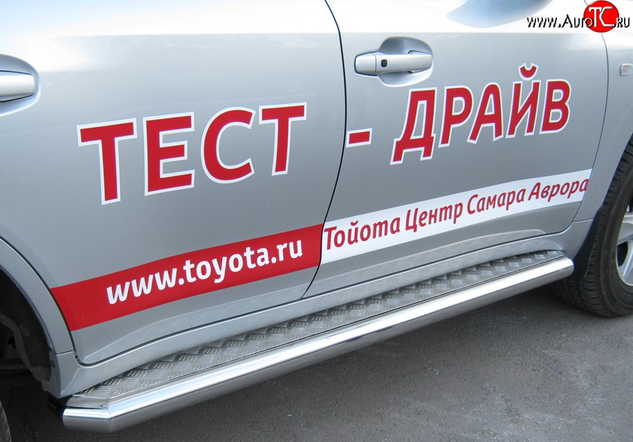33 849 р. Широкая защита порогов SLITKOFF Toyota Land Cruiser 200 дорестайлинг (2007-2012)  с доставкой в г. Майкоп