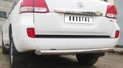 18 899 р. Защита заднего бампера (Ø76 мм, нержавейка) SLITKOFF  Toyota Land Cruiser  200 (2007-2012) дорестайлинг  с доставкой в г. Майкоп. Увеличить фотографию 2