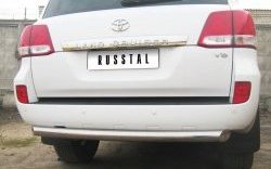 18 899 р. Защита заднего бампера (Ø76 мм, нержавейка) SLITKOFF  Toyota Land Cruiser  200 (2007-2012) дорестайлинг  с доставкой в г. Майкоп. Увеличить фотографию 4