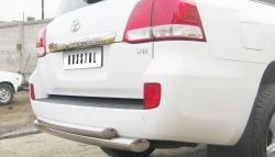 16 449 р. Защита заднего бампера (Ø76 и 63 мм, нержавейка) SLITKOFF Toyota Land Cruiser 200 дорестайлинг (2007-2012)  с доставкой в г. Майкоп. Увеличить фотографию 2