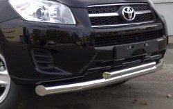 Защита переднего бампера (2 трубыØ76 и 42 мм, нержавейка) SLITKOFF Toyota RAV4  XA30 (2009-2010) 5 дв. удлиненный 1-ый рестайлинг