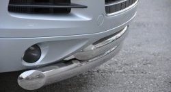 22 549 р. Защита переднего бампера (2 трубыØ76 и 63 мм, нержавейка) SLITKOFF Volkswagen Touareg NF дорестайлинг (2010-2014)  с доставкой в г. Майкоп. Увеличить фотографию 2