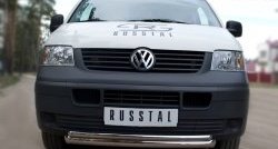 16 999 р. Защита переднего бампера (2 трубыØ63 и 42 мм, нержавейка) SLITKOFF  Volkswagen Transporter  T5 (2003-2009) дорестайлинг  с доставкой в г. Майкоп. Увеличить фотографию 3
