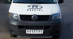 15 799 р. Одинарная защита переднего бампера SLITKOFF диаметром 63 мм Volkswagen Transporter T5 дорестайлинг (2003-2009)  с доставкой в г. Майкоп. Увеличить фотографию 2