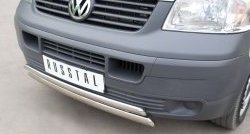 16 849 р. Защита переднего бампера (2 трубыØ75х42 мм, нержавейка) Russtal Volkswagen Transporter T5 дорестайлинг (2003-2009)  с доставкой в г. Майкоп. Увеличить фотографию 3