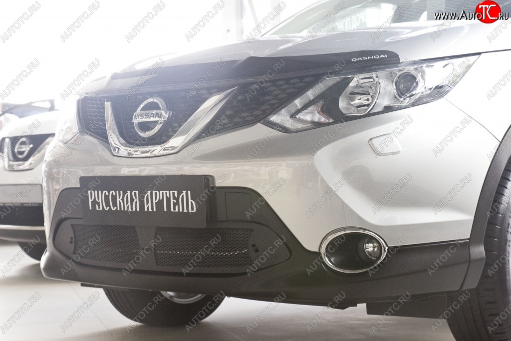 2 189 р. Защитная сетка решетки переднего бампера РА Nissan Qashqai 2 J11 рестайлинг (2017-2022)  с доставкой в г. Майкоп