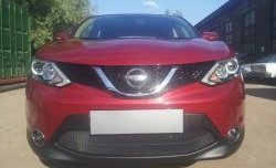 2 089 р. Сетка на бампер Russtal (черная) Nissan Qashqai 2 J11 рестайлинг (2017-2022)  с доставкой в г. Майкоп. Увеличить фотографию 4