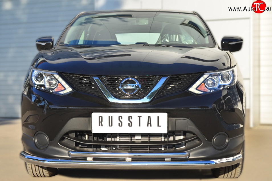 16 849 р. Защита переднего бампера (2 трубыØ63 и 42 мм, нержавейка) SLITKOFF  Nissan Qashqai  2 (2013-2019) J11 дорестайлинг  с доставкой в г. Майкоп