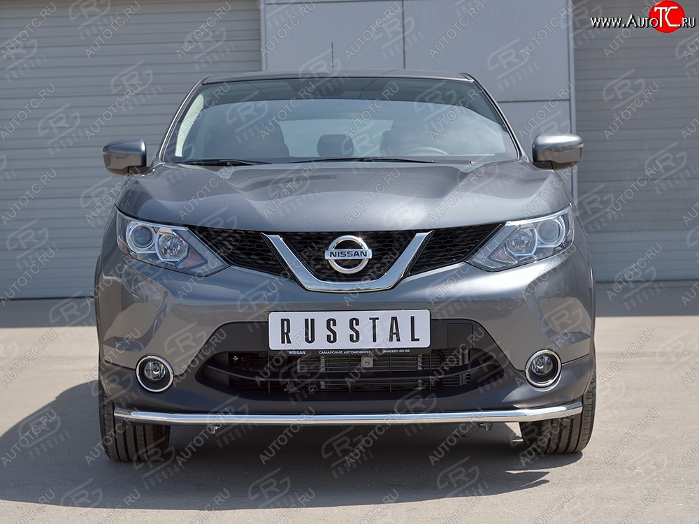 13 399 р. Защита переднего бампера (Ø42 мм, нержавейка, SPB) SLITKOFF Nissan Qashqai 2 J11 дорестайлинг (2013-2019)  с доставкой в г. Майкоп