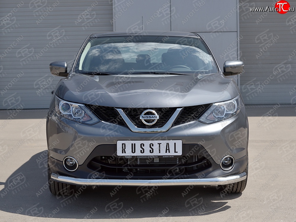 14 199 р. Защита переднего бампера (Ø42 мм, нержавейка) SLITKOFF Nissan Qashqai 2 J11 дорестайлинг (2013-2019)  с доставкой в г. Майкоп