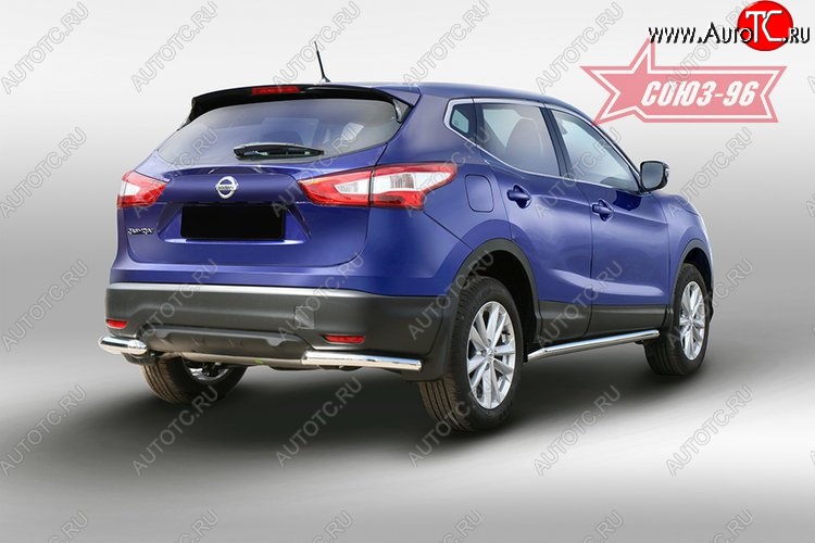 10 799 р. Защита заднего бампера Souz-96 (d60) Nissan Qashqai 2 J11 дорестайлинг (2013-2019)  с доставкой в г. Майкоп