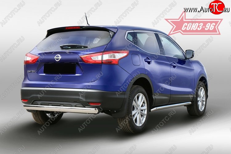 1 043 р. Защита заднего бампера Souz-96 (d76х42) Nissan Qashqai 2 J11 дорестайлинг (2013-2019)  с доставкой в г. Майкоп