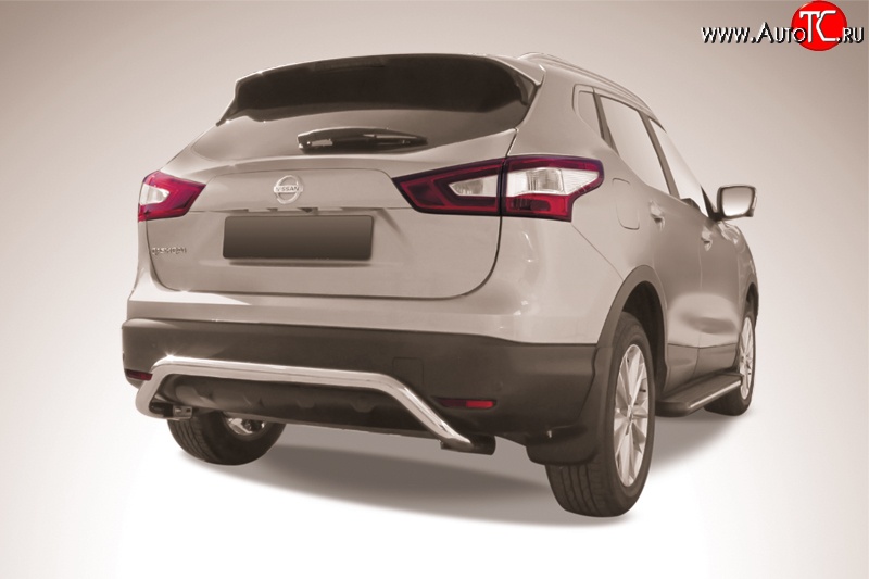 12 299 р. Фигурная защита заднего бампера диаметром 57 мм Slitkoff  Nissan Qashqai  2 (2013-2019) J11 дорестайлинг (Нержавейка, Полированная)  с доставкой в г. Майкоп