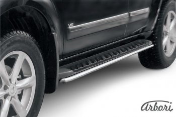 11 699 р. Защита заднего бампера Arbori (нержавейка, 1 труба d42 mm). Nissan Pathfinder R51 рестайлинг (2009-2014)  с доставкой в г. Майкоп. Увеличить фотографию 2