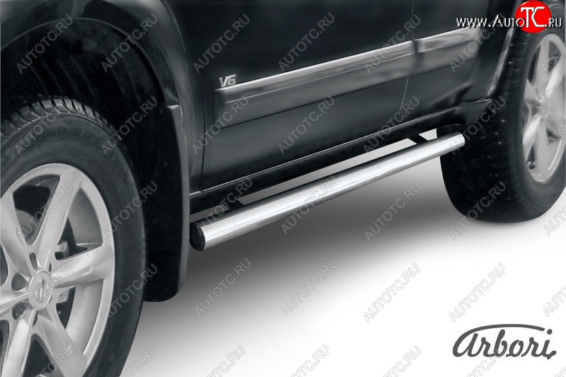 12 509 р. Защита штатных порогов Arbori (нержавейка, d76 mm). Nissan Pathfinder R51 рестайлинг (2009-2014)  с доставкой в г. Майкоп