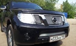 1 539 р. Нижняя сетка на бампер Russtal (хром) Nissan Pathfinder R51 рестайлинг (2009-2014)  с доставкой в г. Майкоп. Увеличить фотографию 2