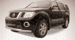 Защита переднего бампера Slitkoff (Ø76 и 57) Nissan Pathfinder  R51 (2009-2014) рестайлинг
