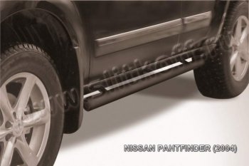 Защита порогов Slitkoff Nissan Pathfinder  R51 (2009-2014) рестайлинг