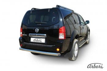 13 319 р. Защита заднего бампера Arbori (нержавейка, 1 труба d76 mm). Nissan Pathfinder R51 рестайлинг (2009-2014)  с доставкой в г. Майкоп. Увеличить фотографию 2