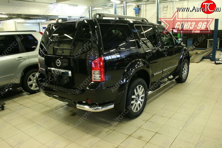 13 949 р. Защита заднего бампера из боковых уголков Souz-96 (d76) Nissan Pathfinder R51 рестайлинг (2009-2014)  с доставкой в г. Майкоп
