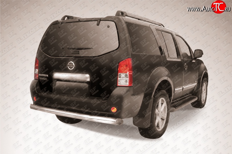 13 499 р. Защита заднего бампера из трубы диаметром 76 мм Slitkoff  Nissan Pathfinder  R51 (2009-2014) рестайлинг (Нержавейка, Полированная)  с доставкой в г. Майкоп