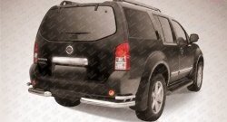 Защита заднего бампера из двойных боковых уголков с диаметром труб 76 и 42 мм Slitkoff Nissan Pathfinder  R51 (2009-2014) рестайлинг