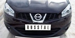 11 499 р. Защита переднего бампера (Ø75х42 мм, нержавейка) Russtal Nissan Qashqai +2 1 J10 рестайлинг (2010-2014)  с доставкой в г. Майкоп. Увеличить фотографию 2