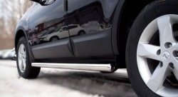 70 999 р. Защита порогов из круглой трубы диаметром 63 мм Russtal Nissan Qashqai +2 1 J10 рестайлинг (2010-2014) (Защита порогов с со скосами на торцах (вариант 1))  с доставкой в г. Майкоп. Увеличить фотографию 3