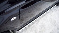 70 999 р. Защита порогов из круглой трубы диаметром 63 мм Russtal Nissan Qashqai +2 1 J10 рестайлинг (2010-2014) (Защита порогов с со скосами на торцах (вариант 1))  с доставкой в г. Майкоп. Увеличить фотографию 4