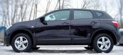70 999 р. Защита порогов из круглой трубы диаметром 63 мм Russtal Nissan Qashqai +2 1 J10 рестайлинг (2010-2014) (Защита порогов с со скосами на торцах (вариант 1))  с доставкой в г. Майкоп. Увеличить фотографию 6