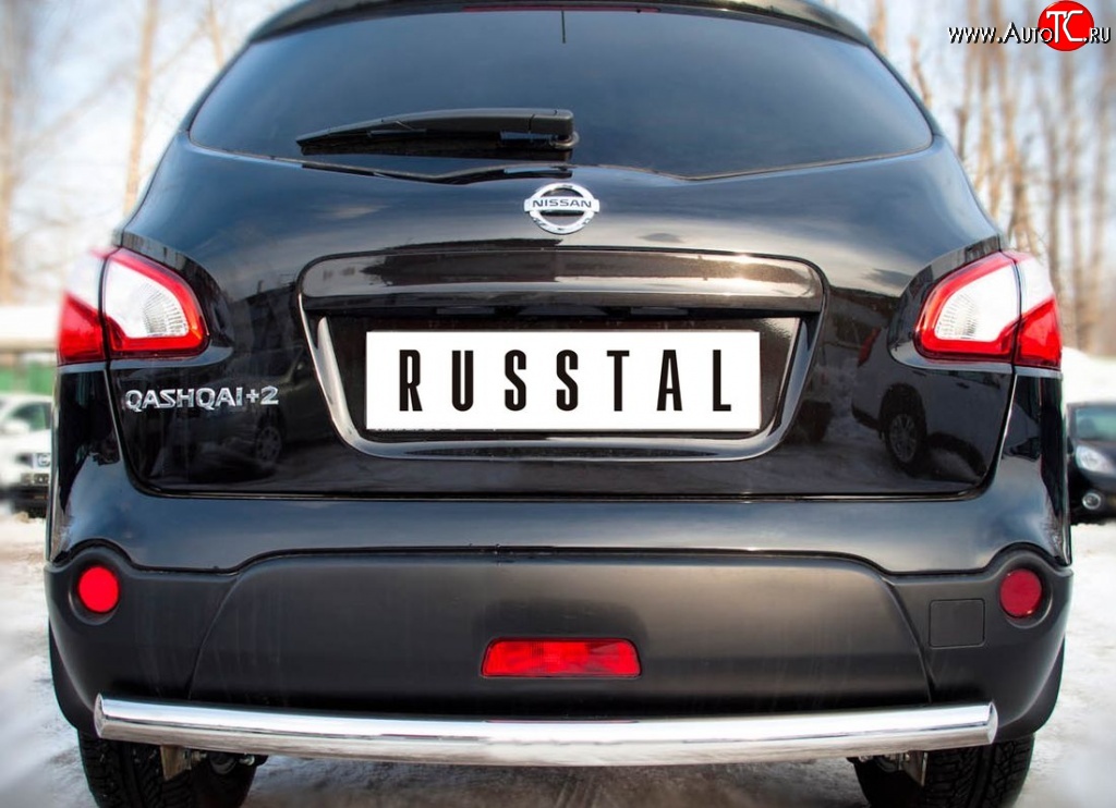 15 249 р. Одинарная защита заднего бампера из трубы диаметром 63 мм SLITKOFF Nissan Qashqai +2 1 J10 рестайлинг (2010-2014)  с доставкой в г. Майкоп