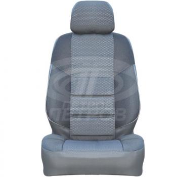 4 849 р. Чехлы ПЕТРОВ А10 (экокожа/жаккард) Nissan Almera N16 седан дорестайлинг (2000-2003) (серый)  с доставкой в г. Майкоп. Увеличить фотографию 2