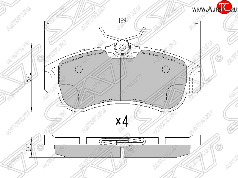 939 р. Колодки тормозные SAT (передние) Nissan Bluebird Sylphy седан G10 дорестайлинг (2000-2003)  с доставкой в г. Майкоп