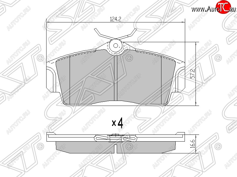 1 099 р. Колодки тормозные SAT (передние) Nissan Bluebird Sylphy седан G10 дорестайлинг (2000-2003)  с доставкой в г. Майкоп