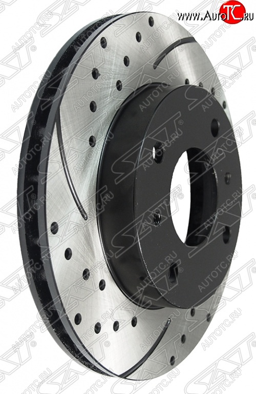 5 299 р. Комплект тормозных дисков SAT (перфорированые, передние, d 257) Nissan Primera седан P11 дорестайлинг (1995-2000)  с доставкой в г. Майкоп
