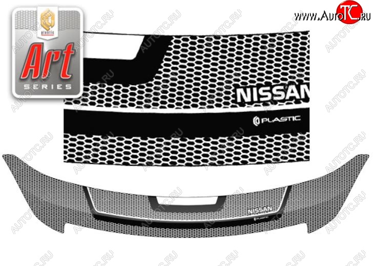 2 299 р. Дефлектор капота CA-Plastiс  Nissan Almera  G15 (2012-2019) седан (Серия Art графит)  с доставкой в г. Майкоп
