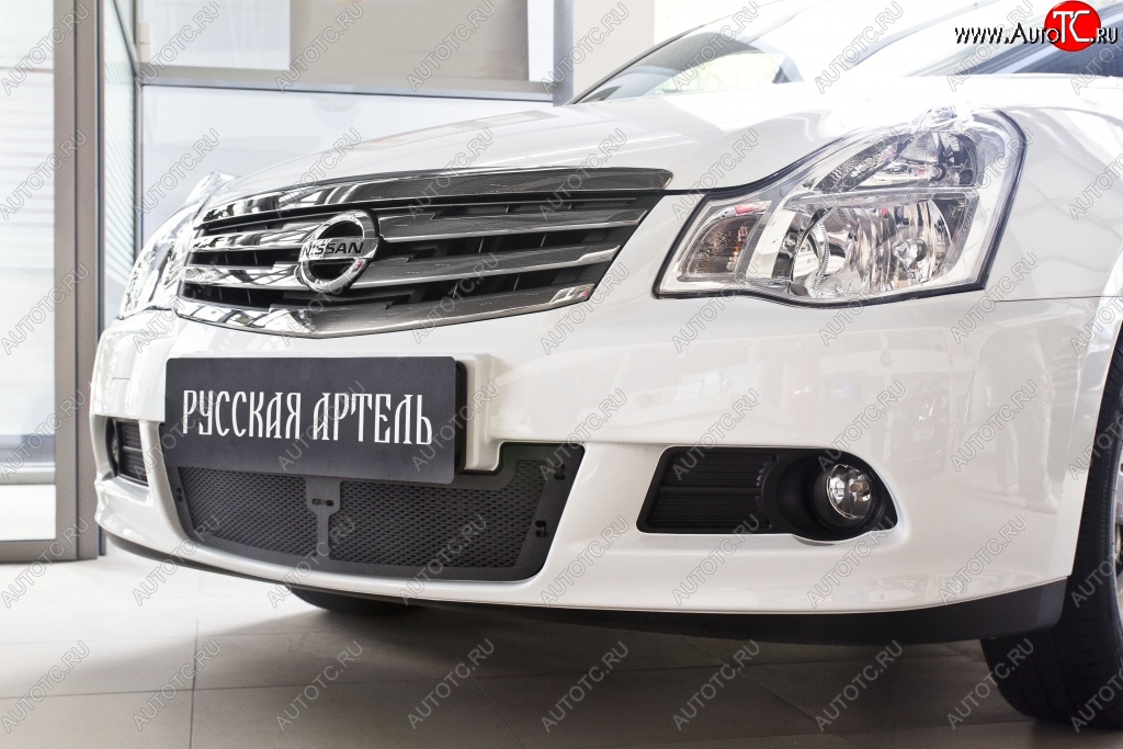 2 159 р. Защитная сетка решетки переднего бампера РА Nissan Almera G15 седан (2012-2019)  с доставкой в г. Майкоп