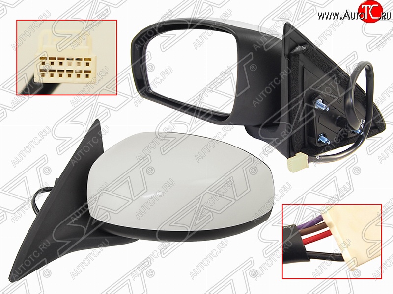 3 299 р. Боковое левое зеркало заднего вида SAT (обогрев, 5 контактов) Nissan Almera G15 седан (2012-2019) (Неокрашенное)  с доставкой в г. Майкоп