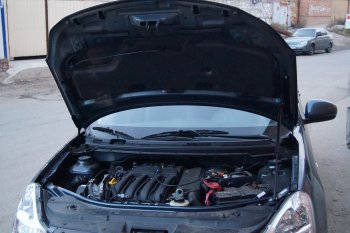 2 969 р. Упор капота MV-Tuning (одинарный) Nissan Almera G15 седан (2012-2019)  с доставкой в г. Майкоп. Увеличить фотографию 2