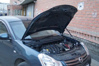 2 969 р. Упор капота MV-Tuning (одинарный) Nissan Almera G15 седан (2012-2019)  с доставкой в г. Майкоп. Увеличить фотографию 3
