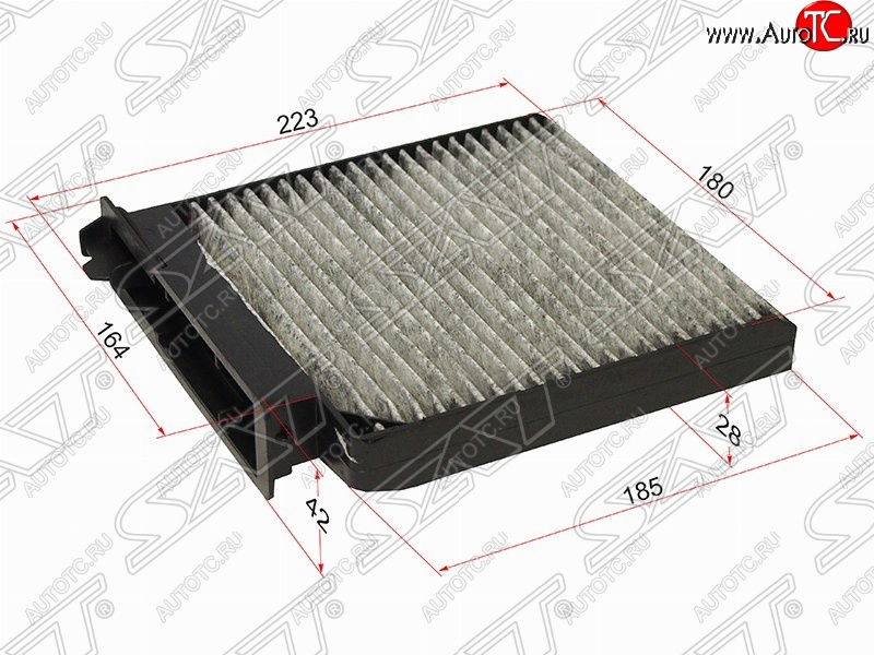 329 р. Фильтр салонный SAT (угольный, 223/185х180/164х42/28 mm)  Nissan Almera  G15 (2012-2019), Nissan Micra  K12 (2002-2010), Nissan Note  1 (2004-2013), Nissan Terrano  D10 (2013-2022), Renault Clio ( CB,  BB,  KR,  CR,  BR) (1998-2013), Renault Duster  HS (2010-2015), Renault Logan  1 (2004-2016), Renault Sandero  (BS) (2009-2014), Renault Sandero Stepway  (BS) (2010-2014), Renault Symbol  седан (2002-2008), Renault Twingo  2 (2007-2014)  с доставкой в г. Майкоп