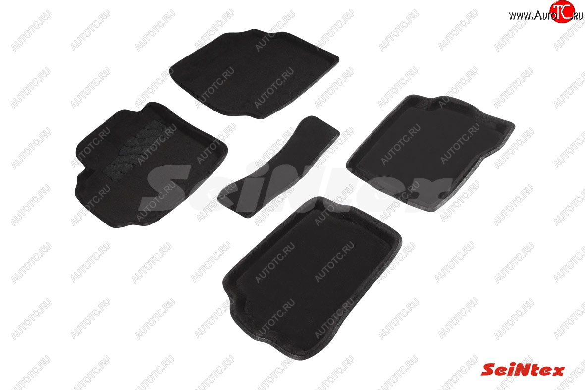 4 999 р. Комплект 3D ковриков в салон (ворсовые / чёрные) Seintex  Nissan Almera Classic  седан (2006-2013) B10  с доставкой в г. Майкоп
