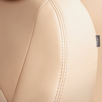 9 449 р. Чехлы для сидений Lord Autofashion Турин (экокожа, сплошная спинка, 3 Г-образных подголовника)  Nissan Almera Classic  седан (2006-2013) B10 (Бежевый, вставка бежевая)  с доставкой в г. Майкоп. Увеличить фотографию 3